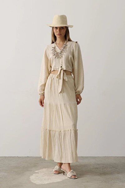 GENCULUS Balloon Sleeve Skirted Eyebrow Set Stone