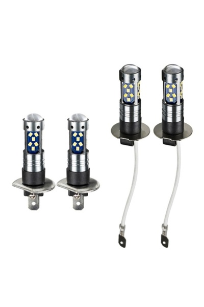 INELAG Set of 2 automotive LED bulbs H3 with lens, 60 W, 27 SMD, 12 V, 6000 K