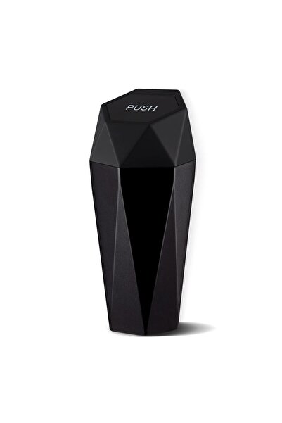 Generic سلة مهملات السيارة من JUSTTOP مع غطاء، تصميم ماسي، 6 لتر (أسود)