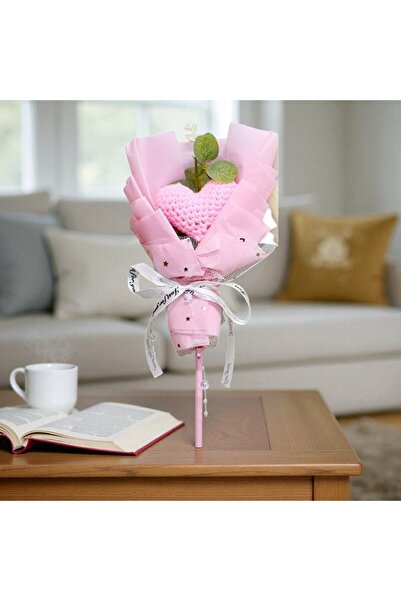 Kuzey Tacı Buchet cu o singură ramură cu tematică inimă, cu design tricotat m...