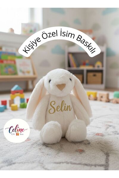 celinegiftbox İsme Özel Uyku Arkadaşı Peluş Tavşan Kişiselleştirilebilir Well...