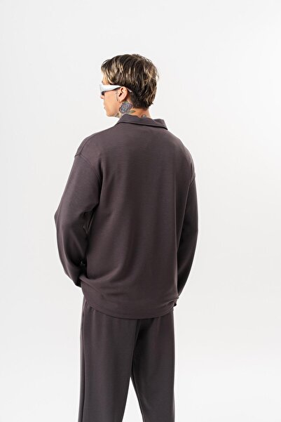 Respire Men's Half Zip Modal Sweatshirt Smoked