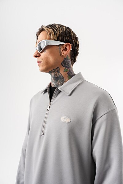 Respire Men's Half Zip Modal Sweatshirt Gray