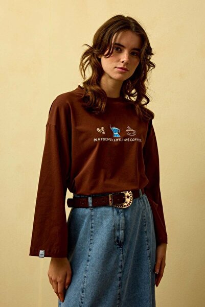 Ceylan Otantik Acı Kahve Coffee Printed Basic Body