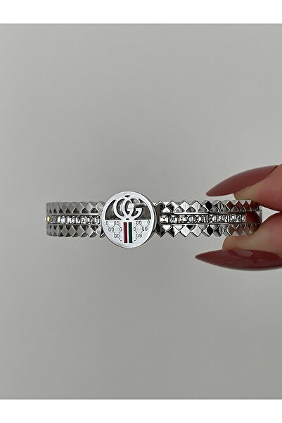 JELLY Steel Italian Model Zircon Stone Zigzag Patterned Handcuffs