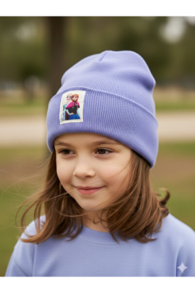 Neva Baby Boutique Lilac Baby Girl & Kids Beanie Flexible Ribbed Frozen Elsa ...