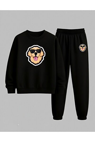 LORVEX Unisex Swea tricou - Set de trening pentru copii, cu gât rotund, impri...