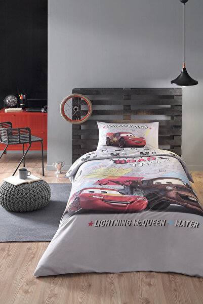 Özdilek Disney Cars on the Road Single Duvet Cover Set - Grey