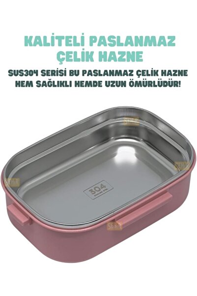 Vagonlife Bento Lunchbox 1330 ml – 2 Tier, 3 Compartments, Stainless Steel Lunch Box Food Container, Leakproof