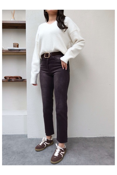 ESRAHELVACI Bitter Brown Washed Cut-Off Leg Original Jeans