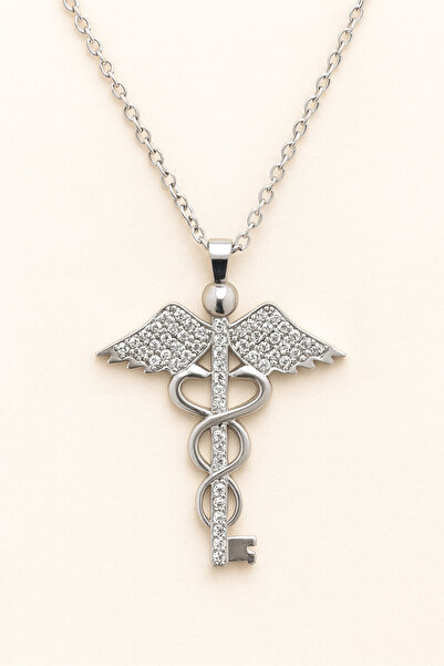 Lanuna قلادة برمز طبي من الفولاذ