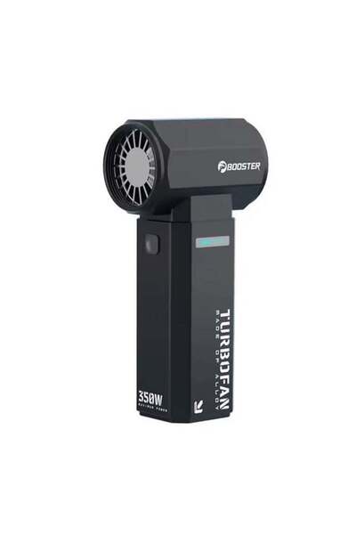BOOSTER مروحة توربو صغيرة - 4 سرعات، 350 واط بدون فرشاة، قابلة لإعادة الشحن من النوع C، 2000 مللي أمبير في الساعة