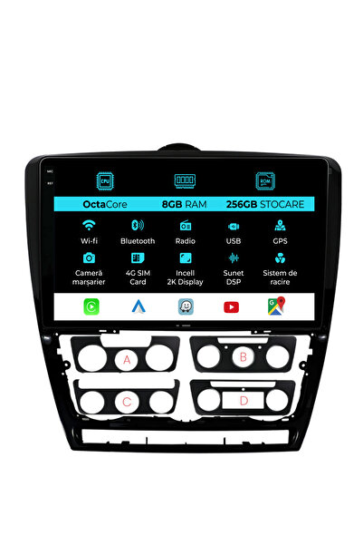 NavStore Dedicated Navigation Skoda Octavia 2 (2004-2013), 2K, 8Gb Ram, 256Gb Storage, Carplay