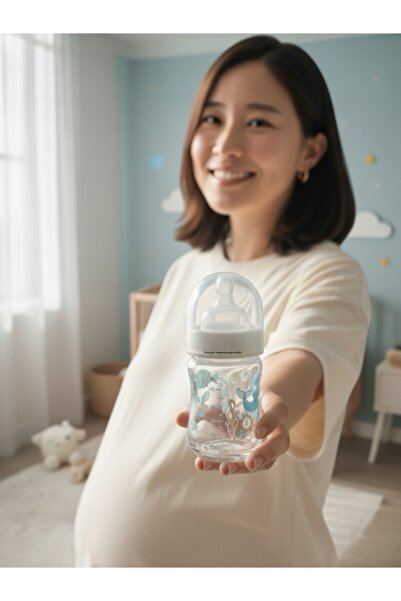 Paşabahçe Cam biberon anti kolik emzikli sızdırmaz ısıya dayanıklı borcam biberon 120ml 4oz S