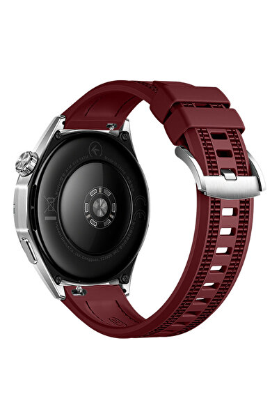 Sneezy Sportstripe Mesh Pattern Metal Buckle Silicone Smart Watch Band Compatible with Huawei Watch Gt5 46mm