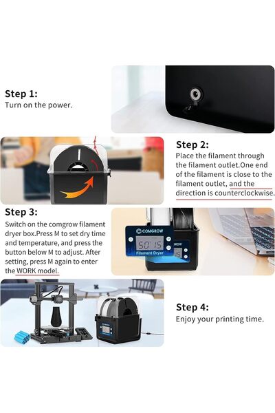 Comgrow Filament Dryer Box SH01 — Filament Storage & Dryer for 1.75/2.85mm PLA PETG ABS