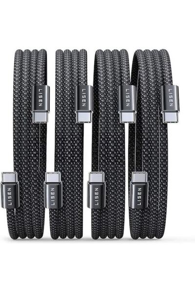 LISEN ® 60W Fast Charging & Data Cable Set, 4 pcs (0.5m, 2×1m, 2m) USB-C to USB-C PD 3.0