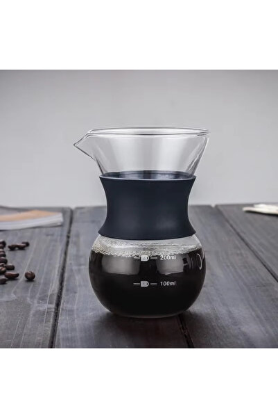 LUXURY Chemex Glass Coffee Pot with Black Silicone Strap, 200ml