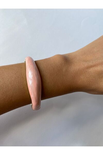 stainless steell Mineli Pink Wavy Brass Gold Handcuffs