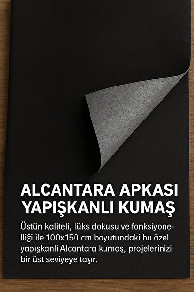 HALFART Alcantara Arkası Yapışkanlı Kumaş 100x150 cm – Lüks Süet Kaplama, Su İtici, Dayanıklı Alkantara