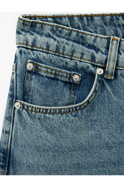 Koton Κανονική μέση βαμβακερή φαρδιά φαρδιά τζιν παντελόνι