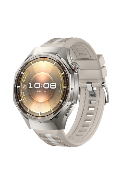 Sneezy Sportstripe Mesh Pattern Silicone Smart Watch Band with Metal Buckle Compatible with Huawei Watch Gt6 Pro 46mm