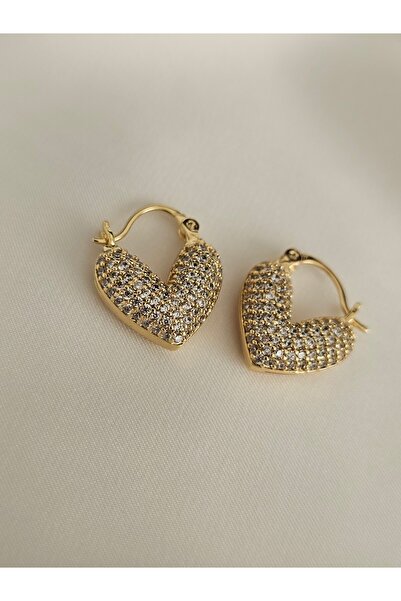 Zivazer Store Women's Steel Tarnish-Resistant Xuping Heart-Shaped Stone Modern Earrings