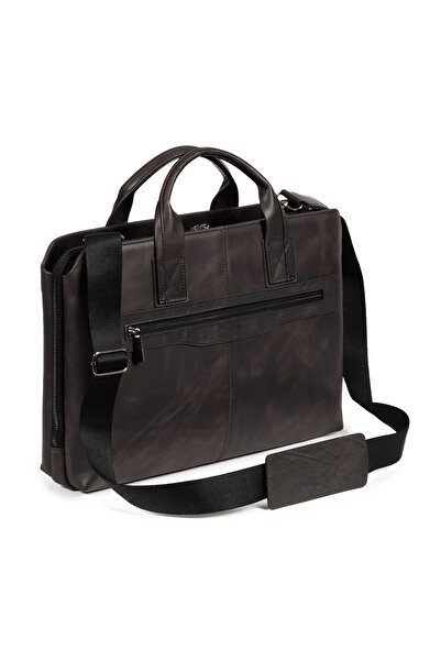 mussen Grandora 100% Genuine Leather 15.6 Inch Laptop Briefcase – 3 Compartments, Pool Zipper