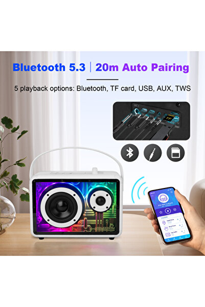 PLATINUM KARAOKE Apollo pro portable Karaoke speaker with 2 rechargeable wireless mic for adults and kids - White