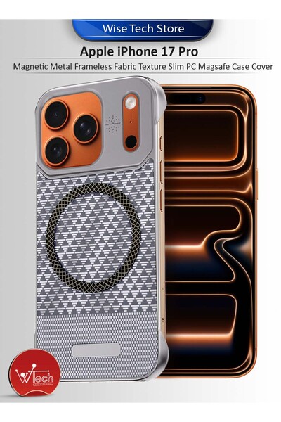 Wtech Apple iPhone 17 Pro 5G 2025 Magnetic Metal Frameless Fabric Texture Slim PC Magsafe Case Cover