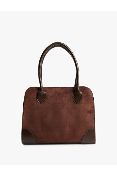 Koton Magnetic Suede Look Tote Bag with Handle