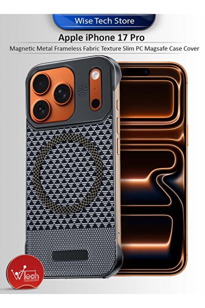 Wtech Apple iPhone 17 Pro 5G 2025 Magnetic Metal Frameless Fabric Texture Slim PC Magsafe Case Cover