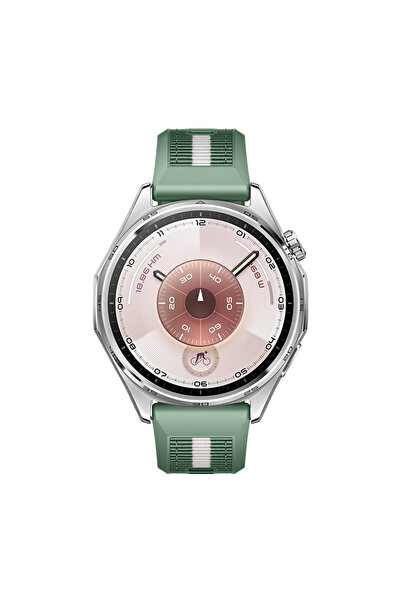 Sneezy Sportstripe Mesh Pattern Metal Buckle Silicone Smart Watch Band Compatible with Huawei Watch Gt6 46mm