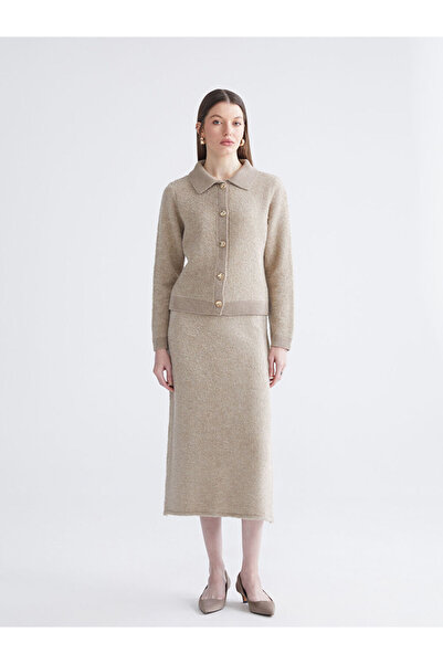 LC Waikiki Gömlek Yaka Kadın Triko Hırka