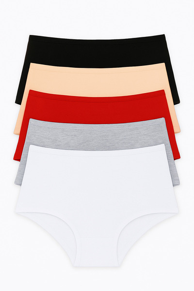 JOLJA Kadın Yüksek Bel Külot 5'li Set | Yumuşak %100 Pamuk Dokulu | Konforlu ...