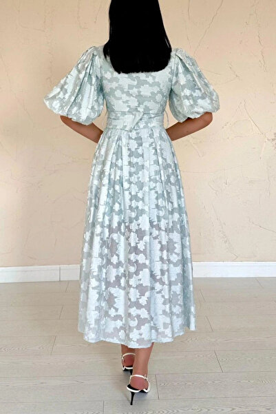 GENCULUS Int Belted Balloon Sleeve Dress