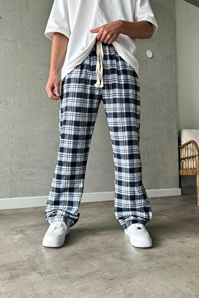 TWİZYYFAM Unisex Kareli Ekose Oduncu Eşofman Altı