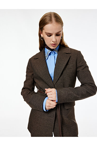 Koton X Melis Ağazat - Μακρυμάνικο μπλέιζερ με ζώνη και τσέπες