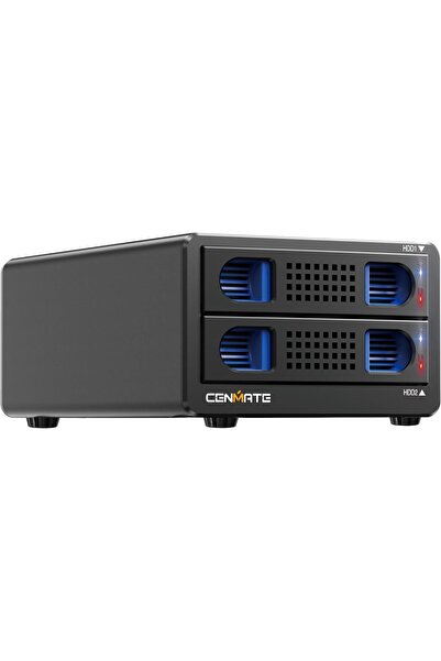 CenmaX CENMATE 2 Bay 2.5/3.5 SATA HDD/SSD Hard Drive Enclosure, USB A/C 3.0, 4 RAID Modes, Up to 40TB