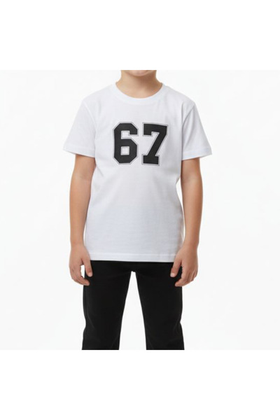 bumerangspor Tricou pentru băieți cu mânecă scurtă și guler rotund 67 imprimat