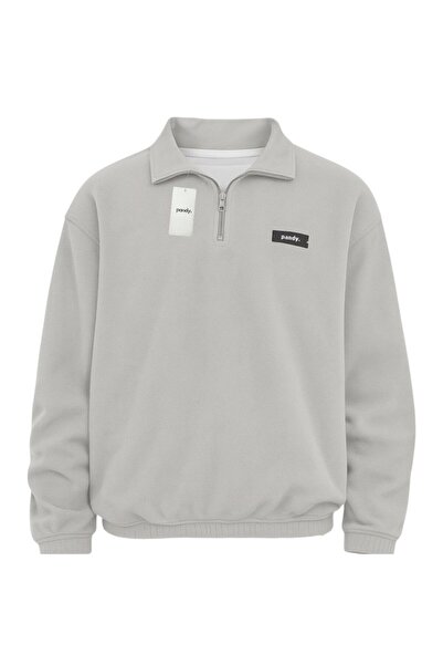 pandy Unisex Standard Fit Oversized Comfortable Cut Non-Pilling Cold Resistant Mock Neck Fleece Sweatshirt