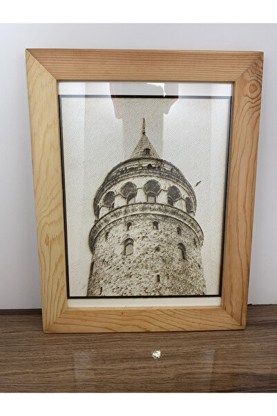 Galata Kulesi Tablo - Lazer Kazıma İle Galata Kulesi Tablosu