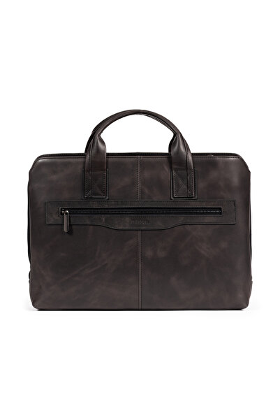 mussen Grandora 100% Genuine Leather 15.6 Inch Laptop Briefcase – 3 Compartments, Pool Zipper