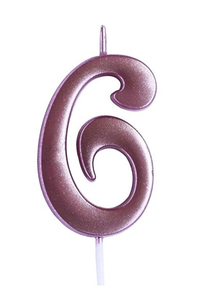 Generic Happy Birthday Candle Number 6 Size 2.5x4.5cm