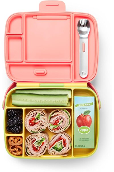 Munchkin صندوق غداء بينتو مع أدوات من الفولاذ المقاوم للصدأ، مقاوم للتسرب، خا...