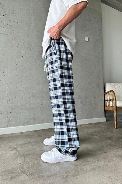 TWİZYYFAM Unisex Kareli Ekose Oduncu Eşofman Altı