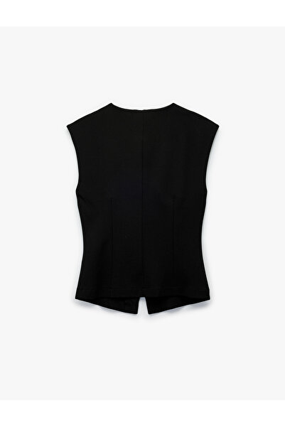 Koton Γιλέκο με κουμπιά εφαρμοστό με λαιμόκοψη