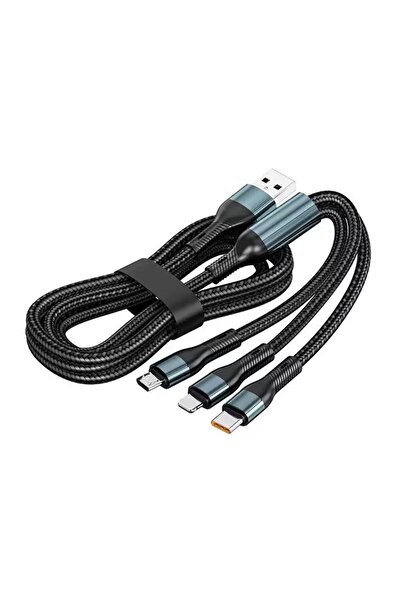 Crocodileskids Cablu Multifunctional de Incarcare pentru Telefon 3in 1, OEM, ...