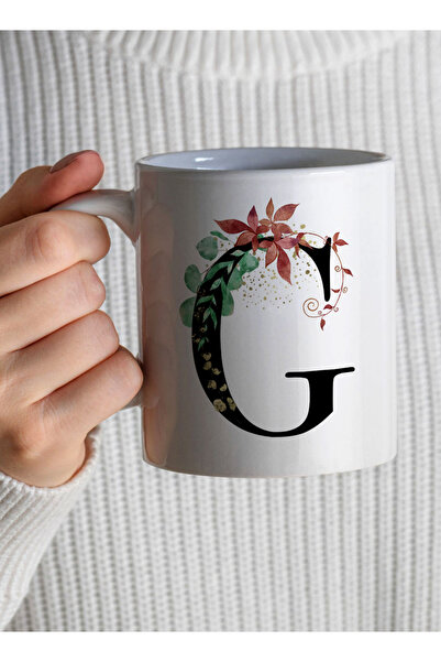 LOWHA 11 oz Ceramic Mug with Letter G Design on Both Sides