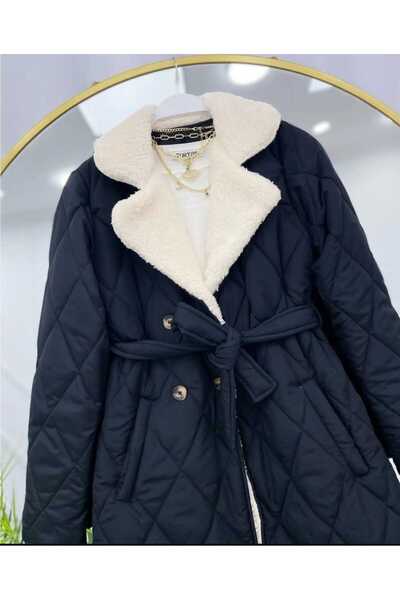 MODA VEDAT Coat with Pockets and Plush Lining Inside